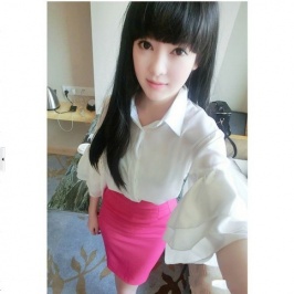 Fashion Lapel Horn Sleeve Half Sleeve Chiffon Coat White