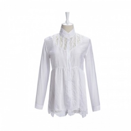 Blusa Larga Color en blanco Estilo coreano se vende bien