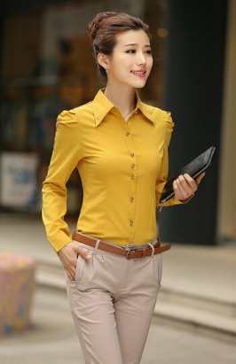 blusa de estilo elegante de color amarillo