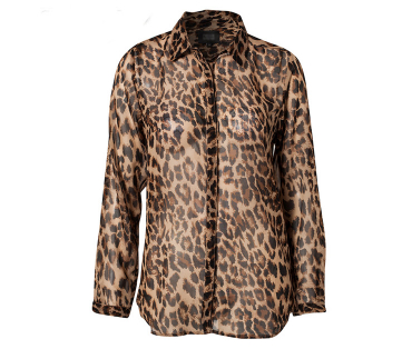 blusa de estilo europeo de color leopardo