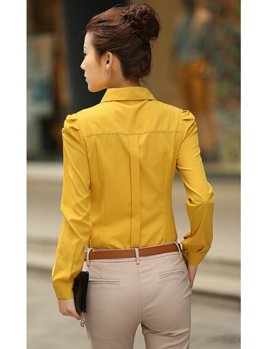 blusa de estilo elegante de color amarillo