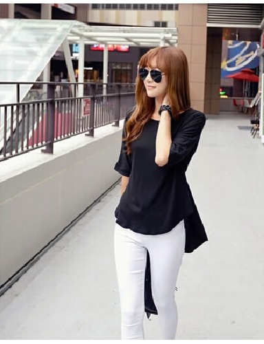 blusa de estilo coreano de color negro